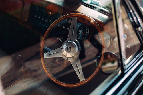 Free Brown and Black Steering Wheel Stock Photo