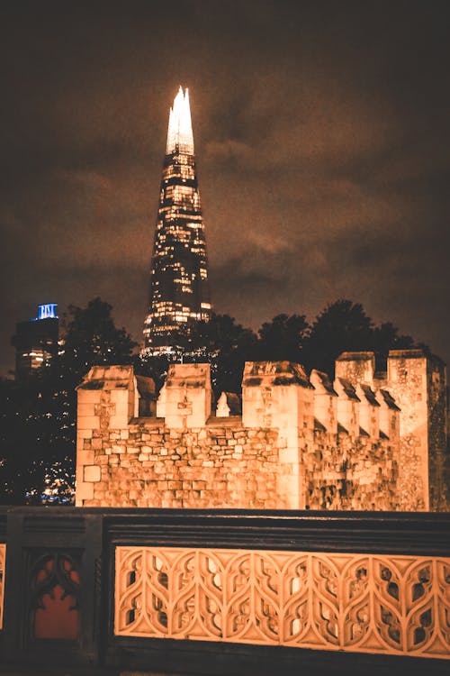 Free stock photo of city at night, the shard