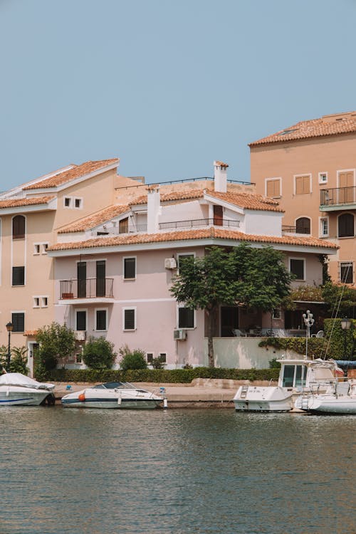 Houses on Shore in Town