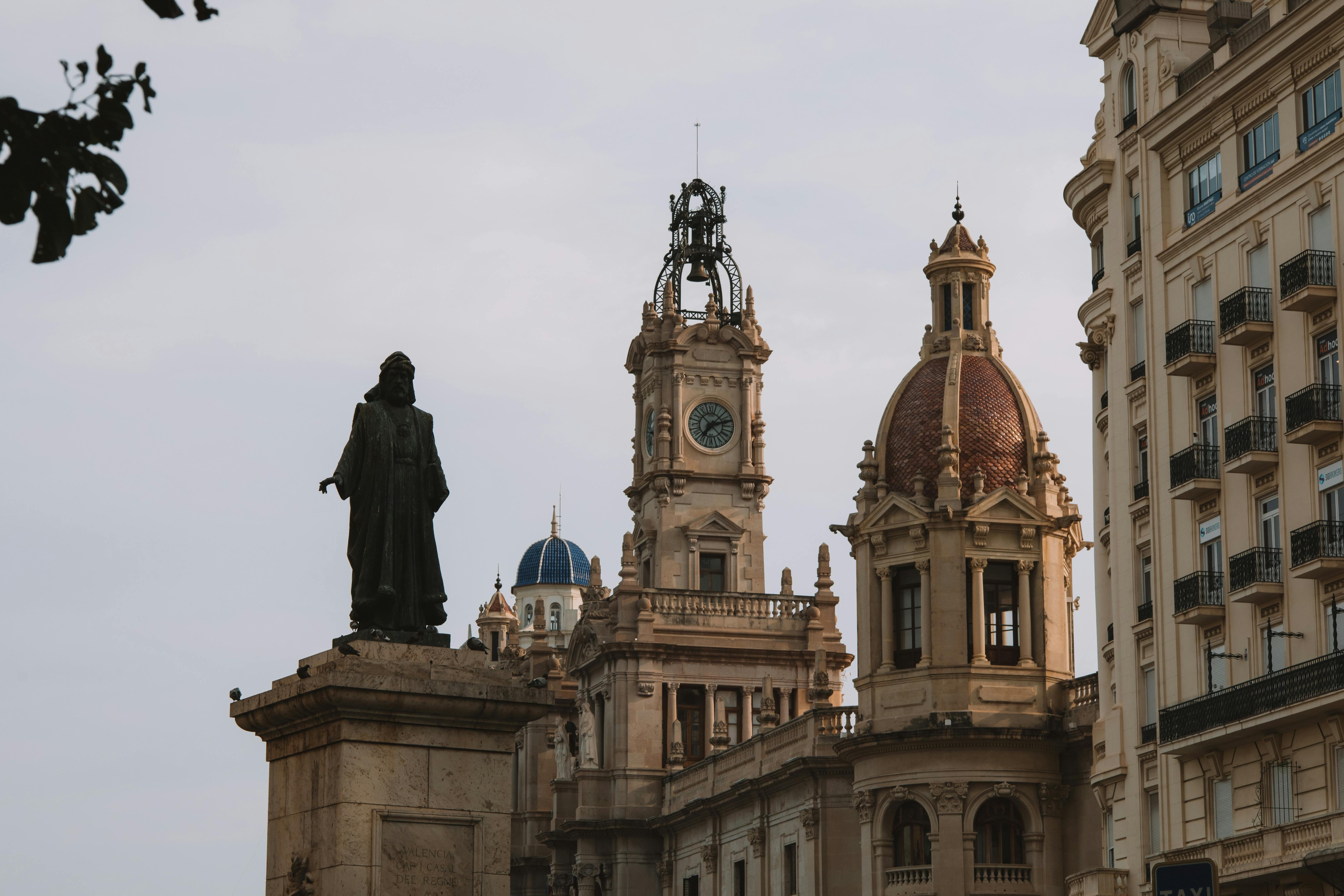 Beautiful historic architecture in the heart of Valencia, Spain, featuring iconic landmarks and structures.
