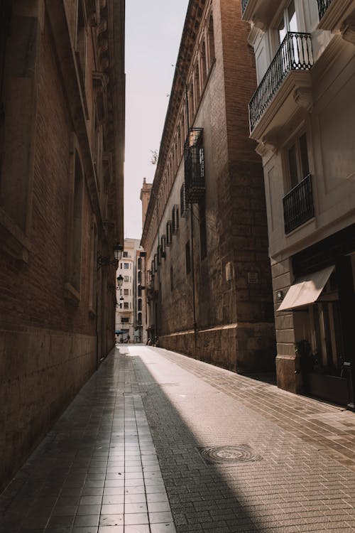 Narrow, Empty Alley in Town