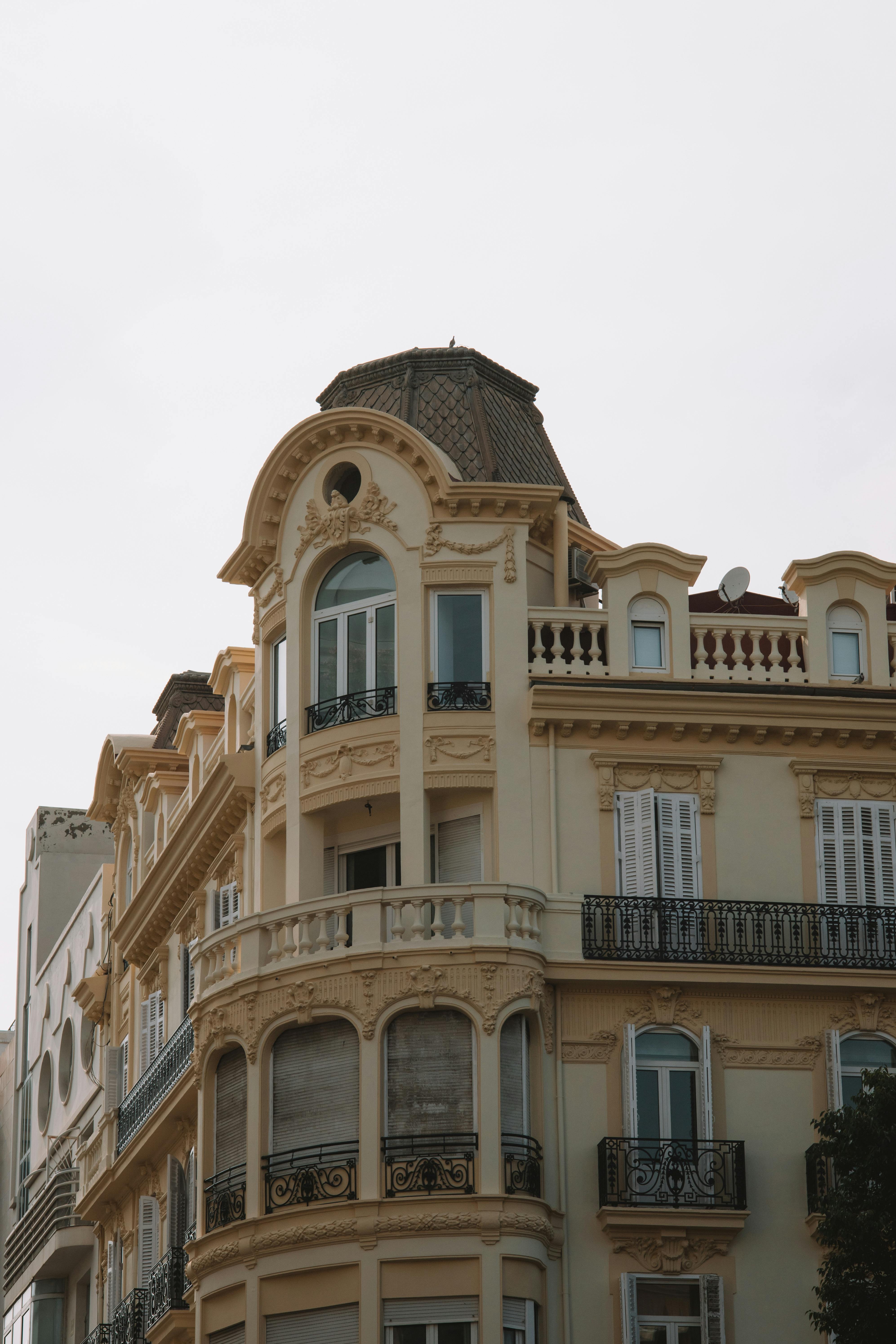 ornamented building on street corner