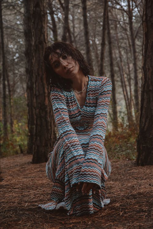Young Woman Posing in the Forest 