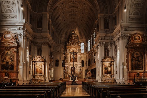 Interior of St Michaels Church in Munich, Germany