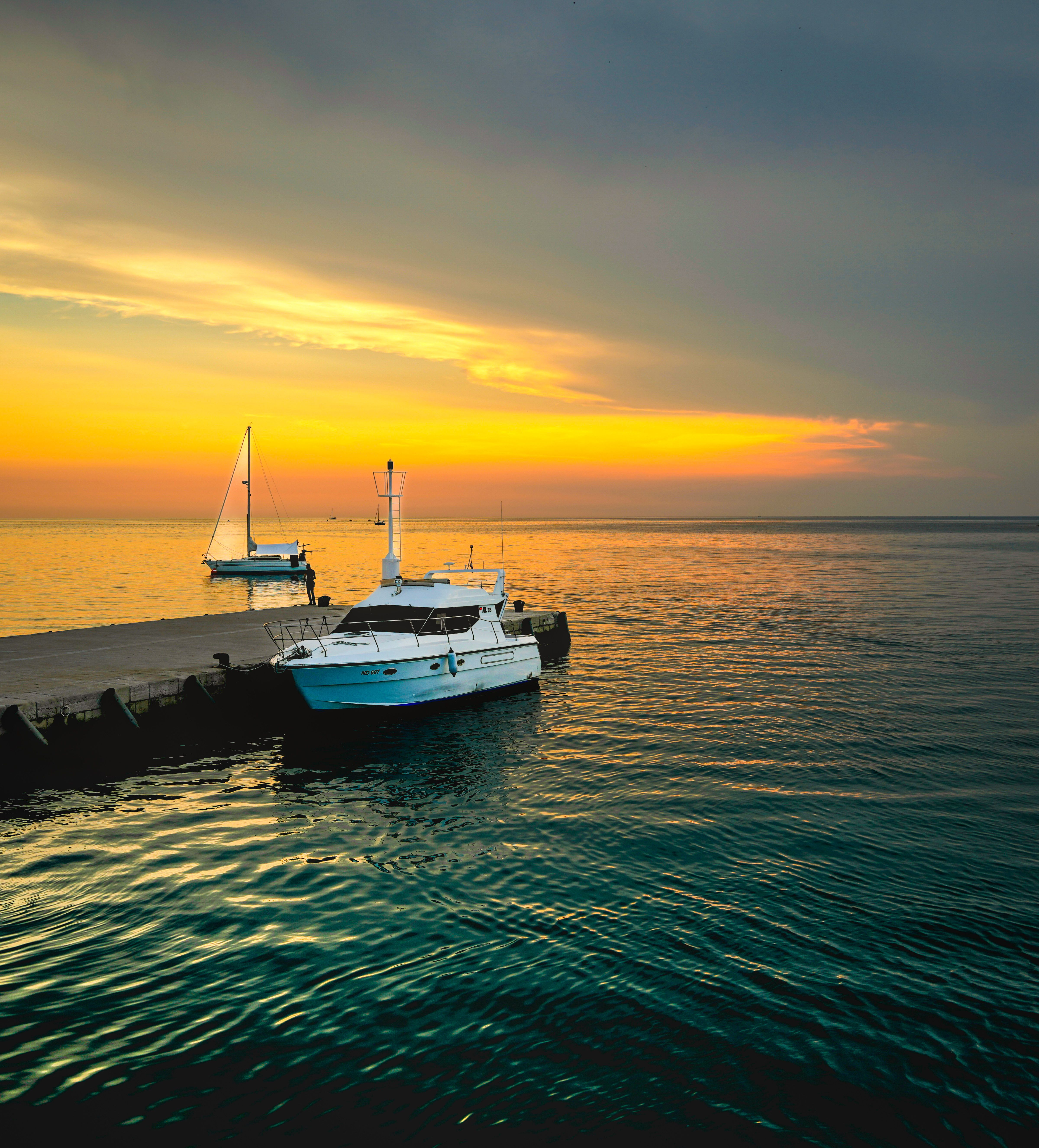 Yacht Moored at Jetty · Free Stock Photo
