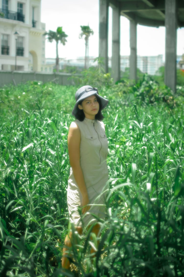 Young Woman In The Tall Grass 