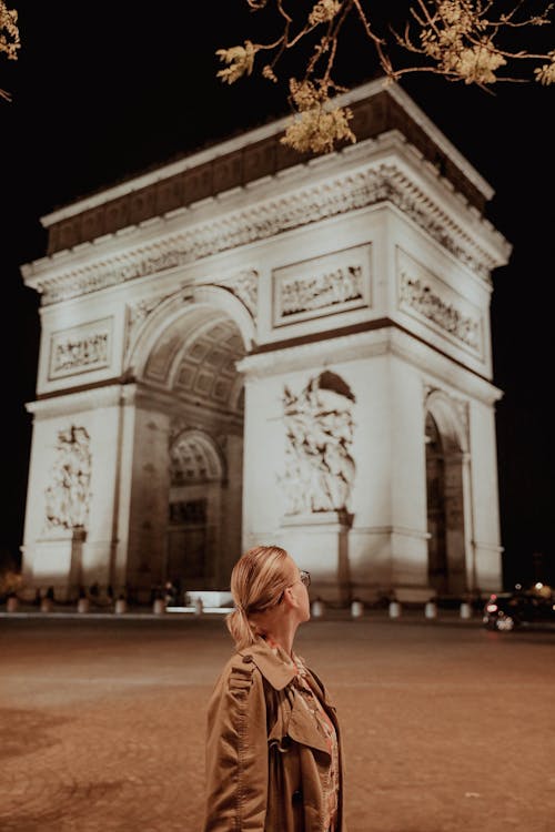 Triumphal Arch in Paris at Night