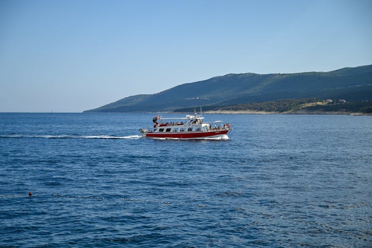 Tourist Ship Sailing On Sea