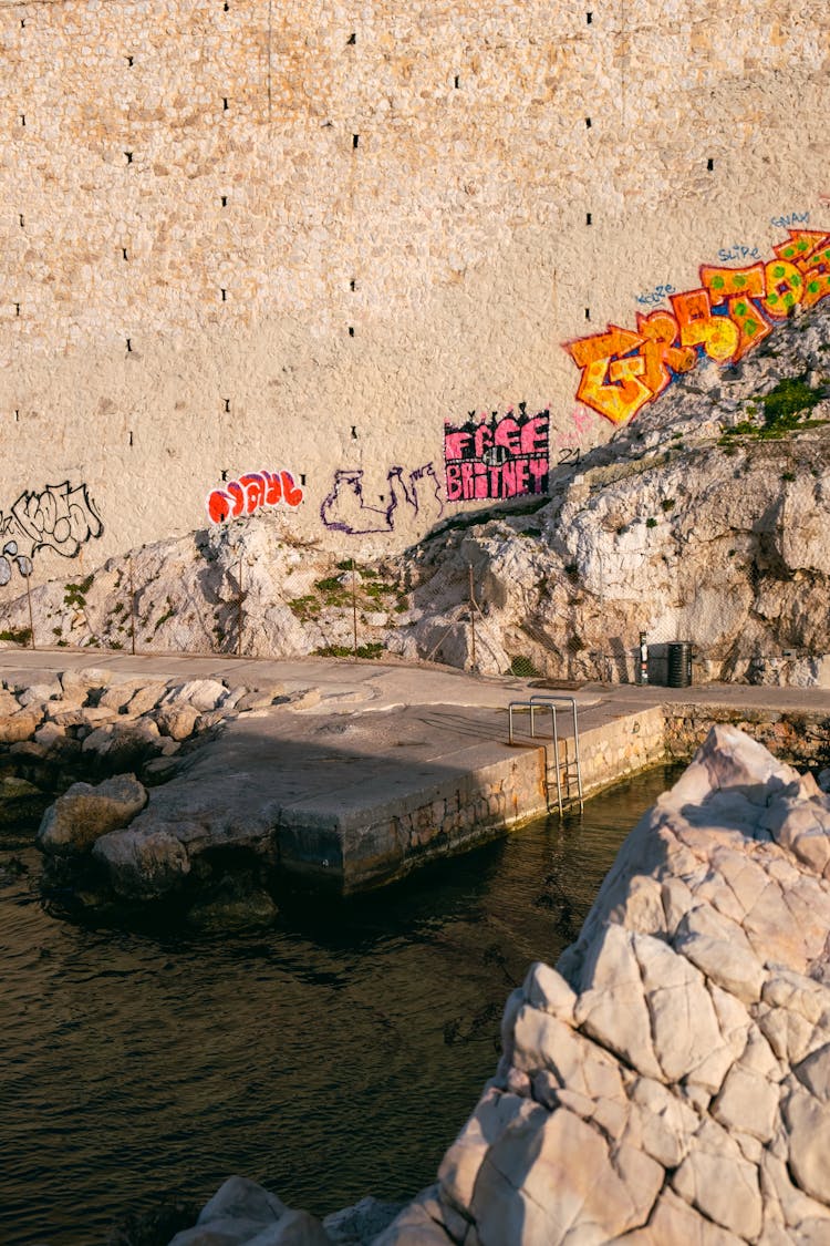 Graffiti On A Stone Wall 