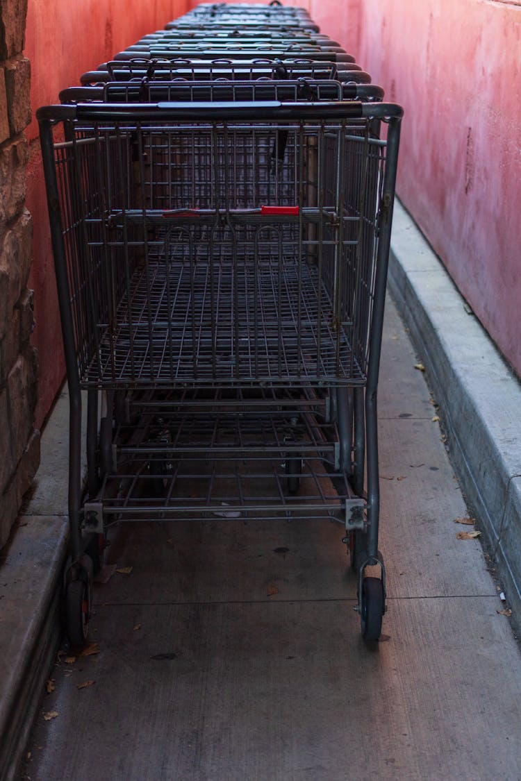 Photo Of Stacked Shopping Carts 