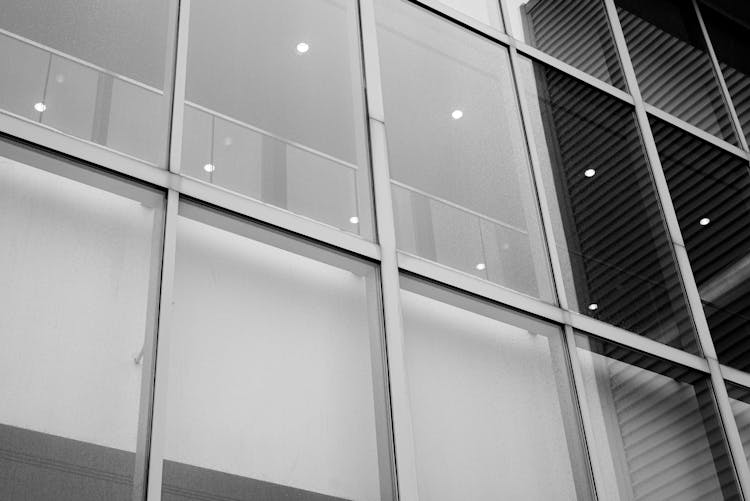 Office Windows In Black And White