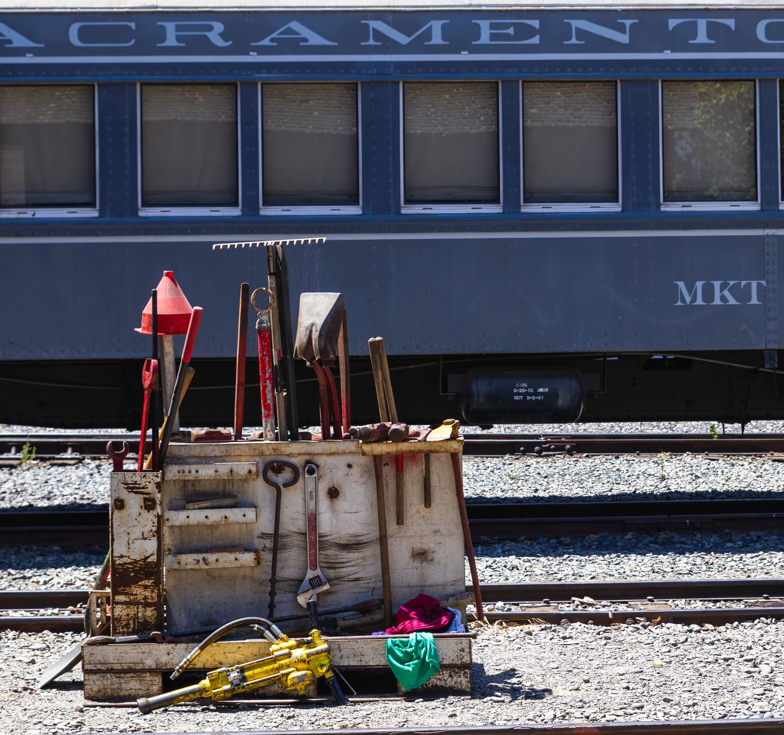 Train Engine Tools Repairing Tools near Railroad and Locomotive · Free Stock Photo