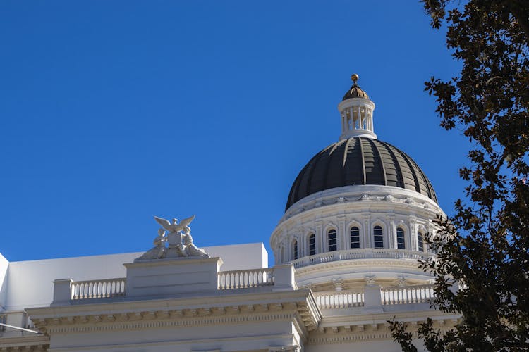 Cupola Of California State Capitol In Sacramento, USA