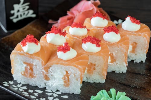 Sushi Served in a Restaurant 