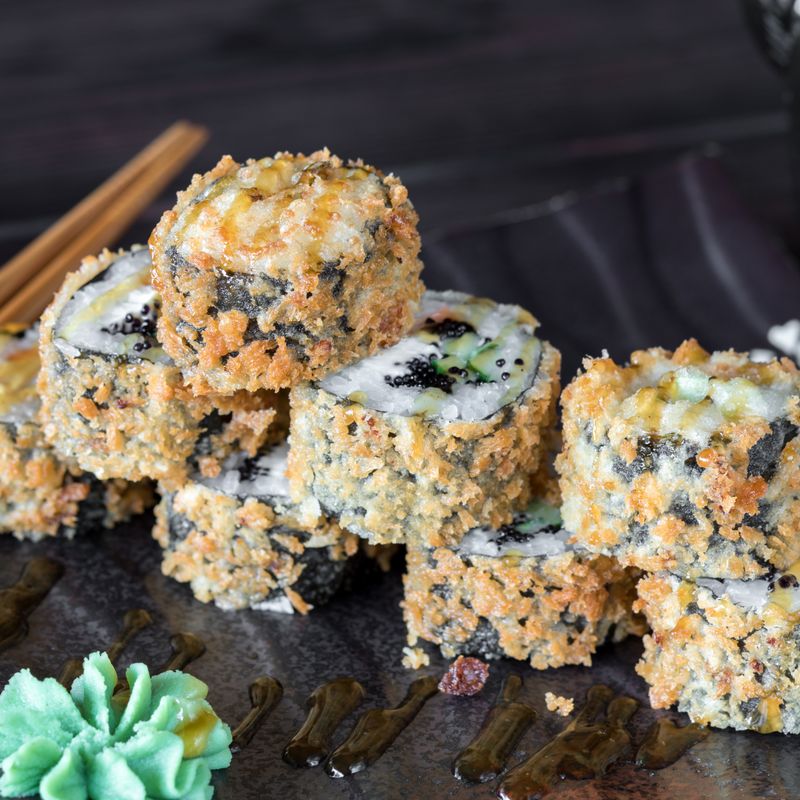 Air Fryer Crispy Tempura Onion and Ginger Black Rice