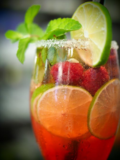 Drink with Fruits and Mint