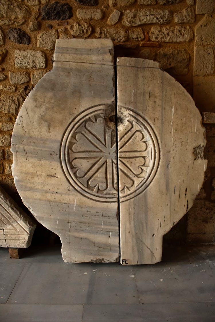 Floral Symbol Carved On Stone