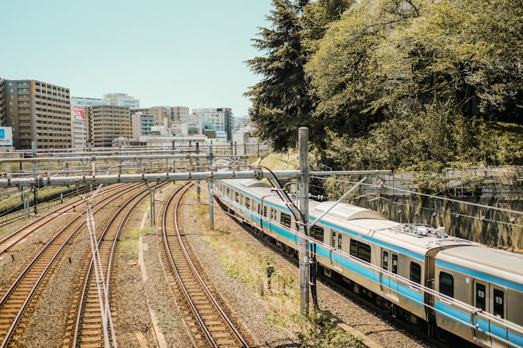 Train And Railways In City