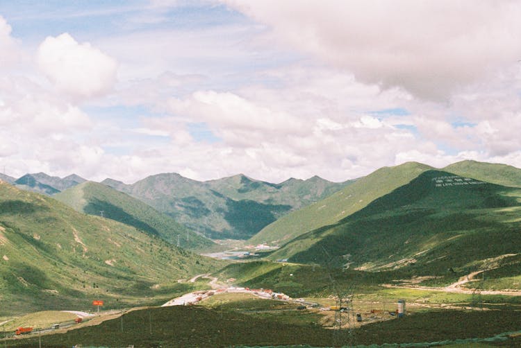 Valley In Green Mountains Landscape