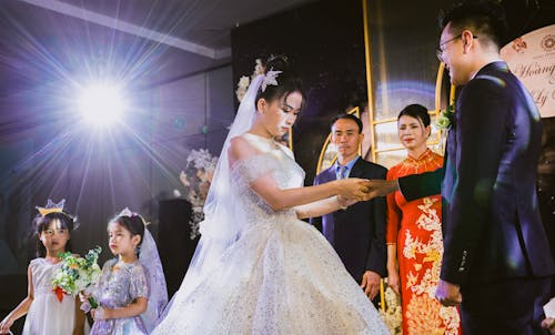 Bride and Groom at Wedding Ceremony