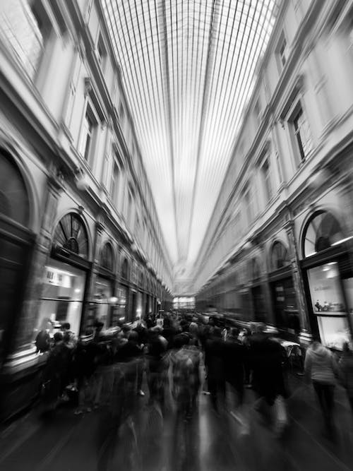 Blurred Pedestrians in Galleria Vittorio Emanuele II 