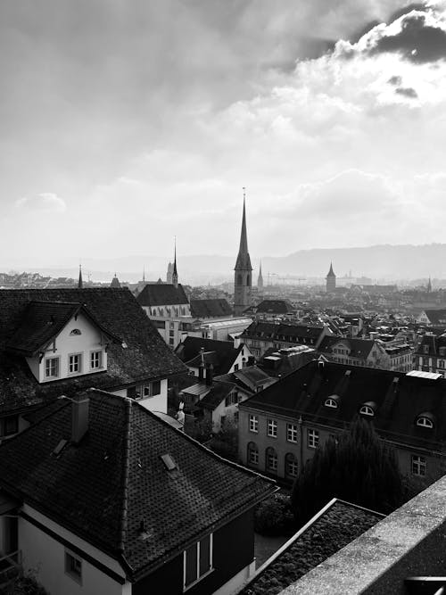 Fotos de stock gratuitas de azoteas, blanco y negro, ciudad