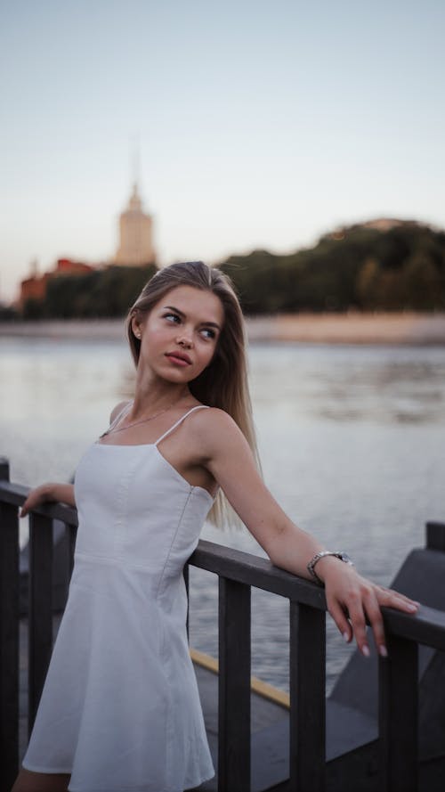 Woman in White Dress