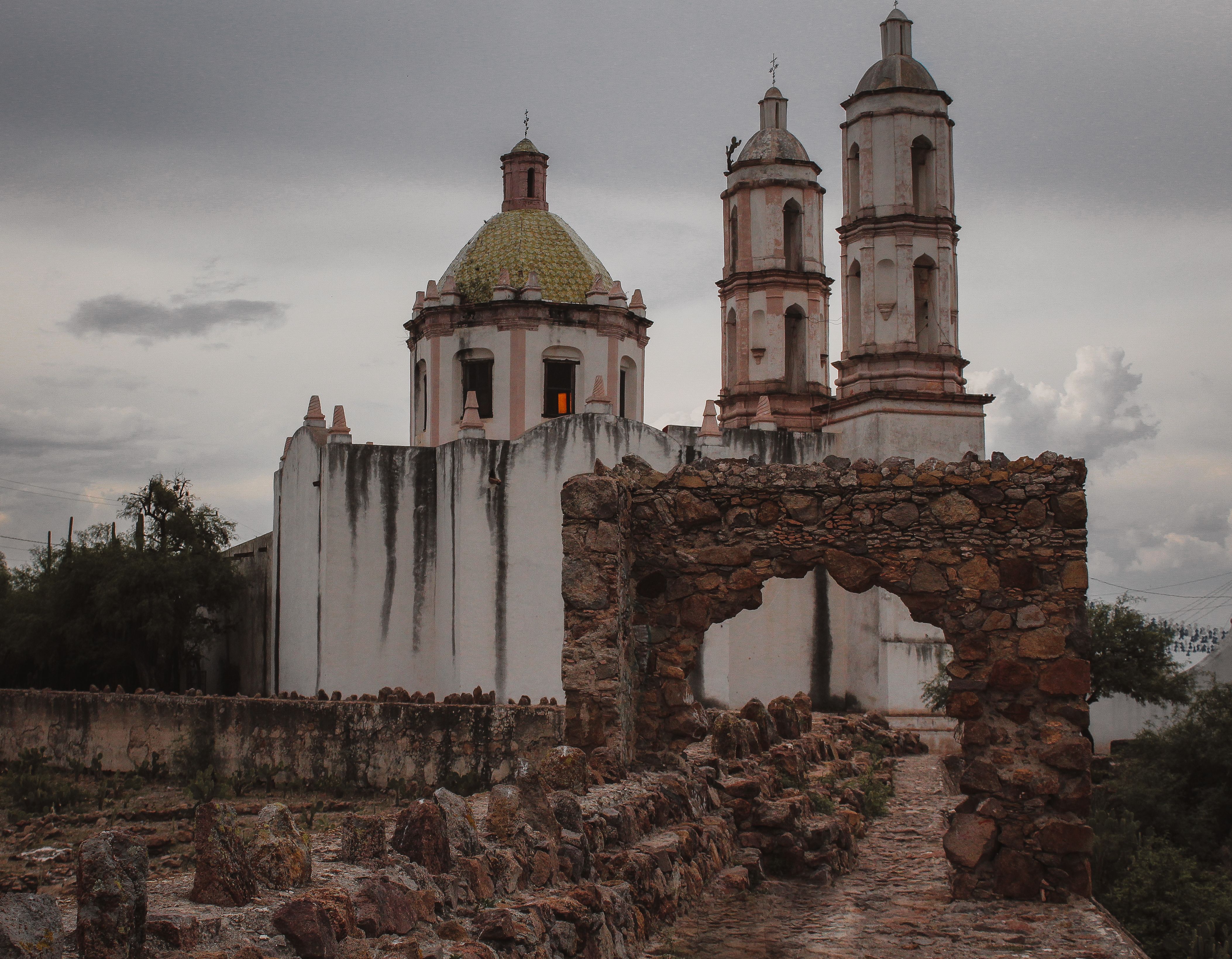 Explore the historic architecture of a church in Bocas, San Luis Potosí, Mexico.