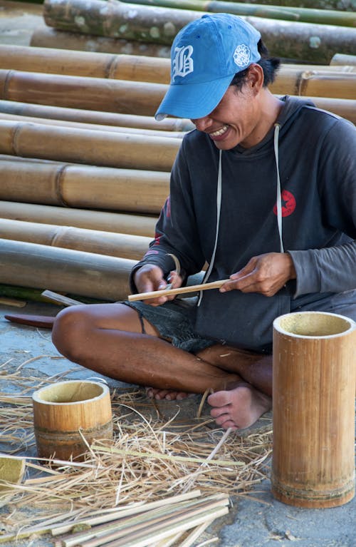 Foto stok gratis bambu, bekerja, buatan tangan