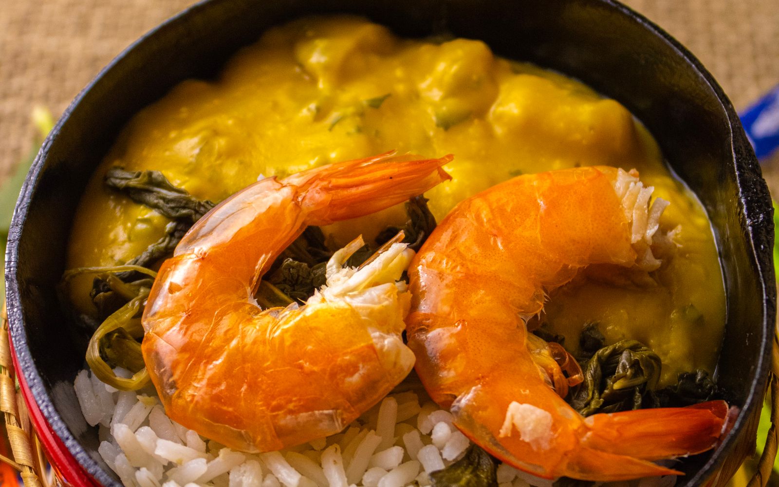 Foto de Vatapá de camarão com arroz branco