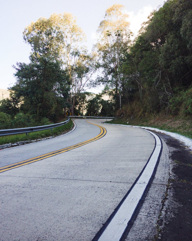 Winding Road Along Mountain