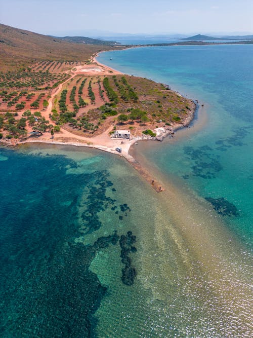 Foto d'estoc gratuïta de foto des d'un dron, fotografia aèria, illa