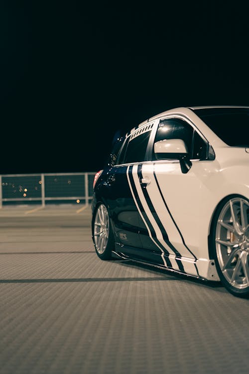 A Subaru WRX on the Parking Lot at Night