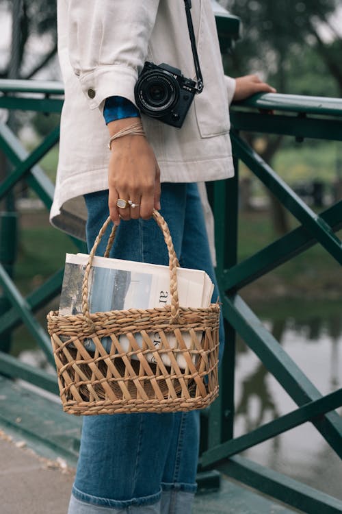 Free Woman Hand Holding Basket Stock Photo