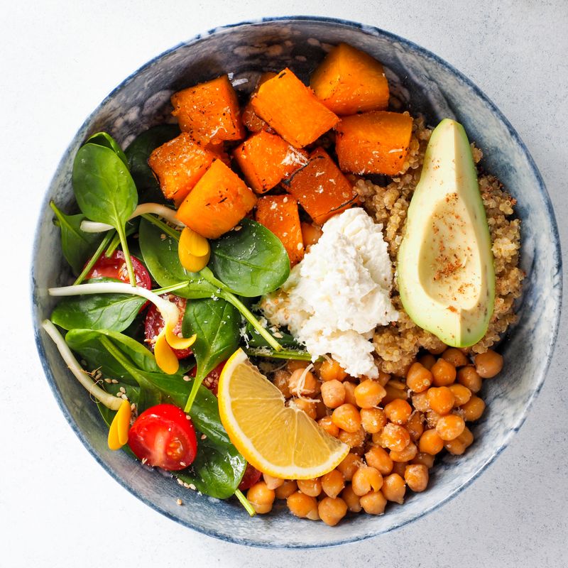 Pinto Bean and Sweet Potato Quinoa Bowl