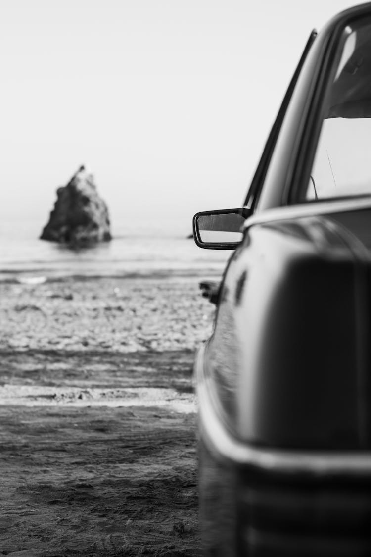 Retro Car On Seashore