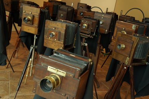 Máquinas fotográficas antigas lambe-lambe