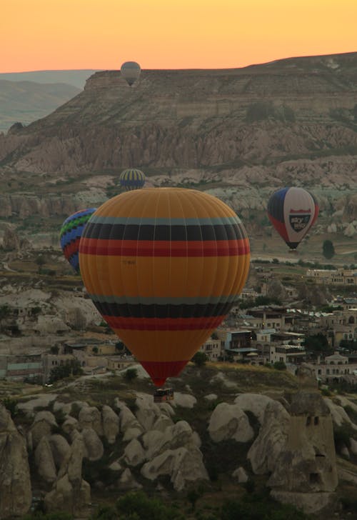 Free Hot Air Balloons Floating in Cappadocia Stock Photo