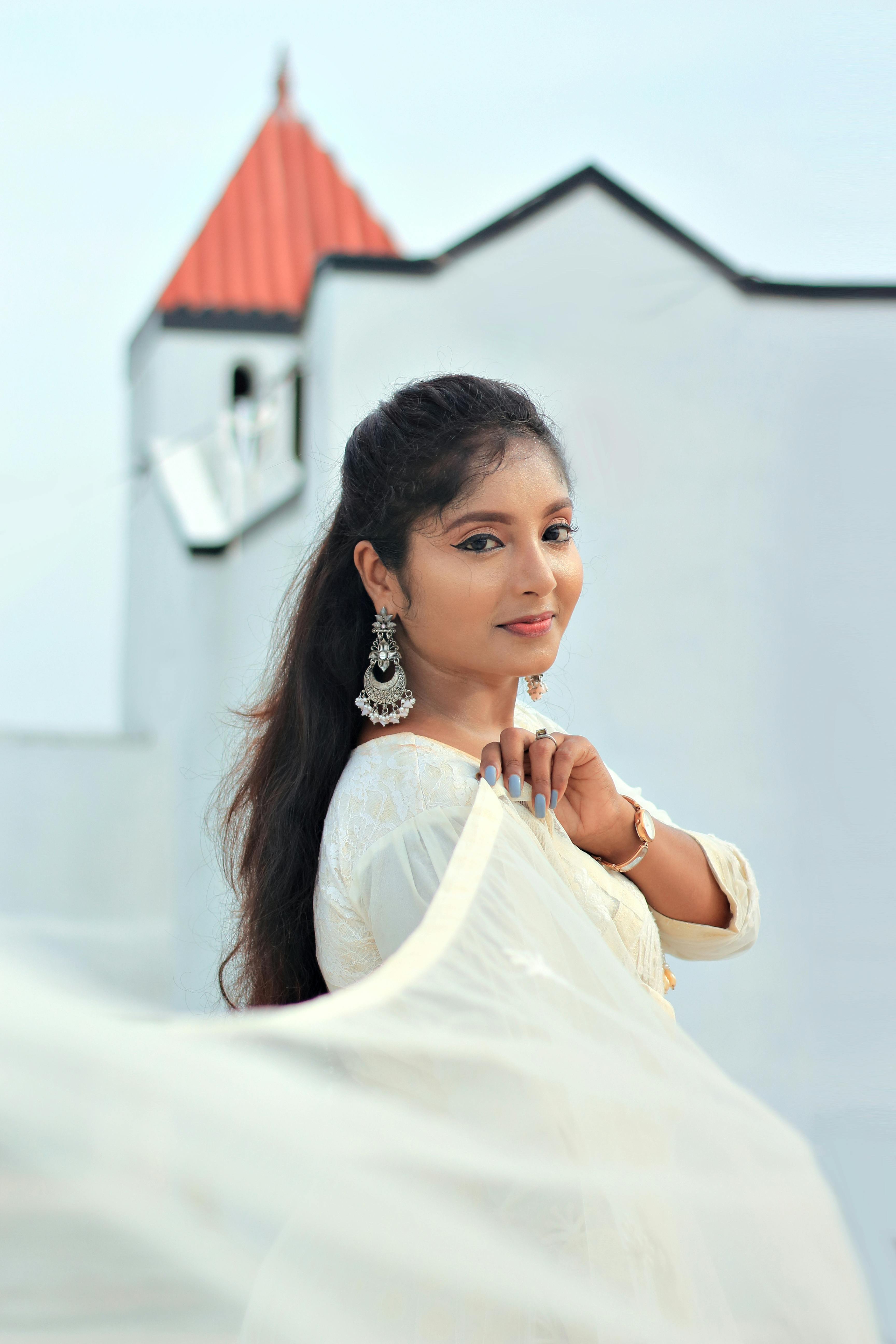 free photo of indian bride in front of a church