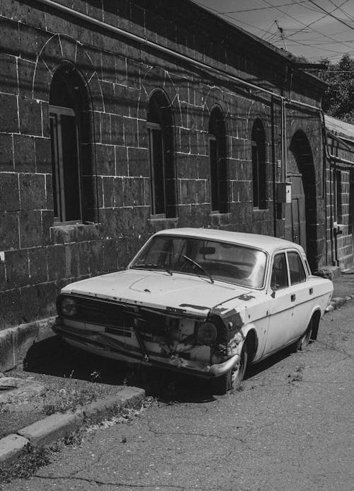 Imagine de stoc gratuită din abandonat, alb-negru, auto