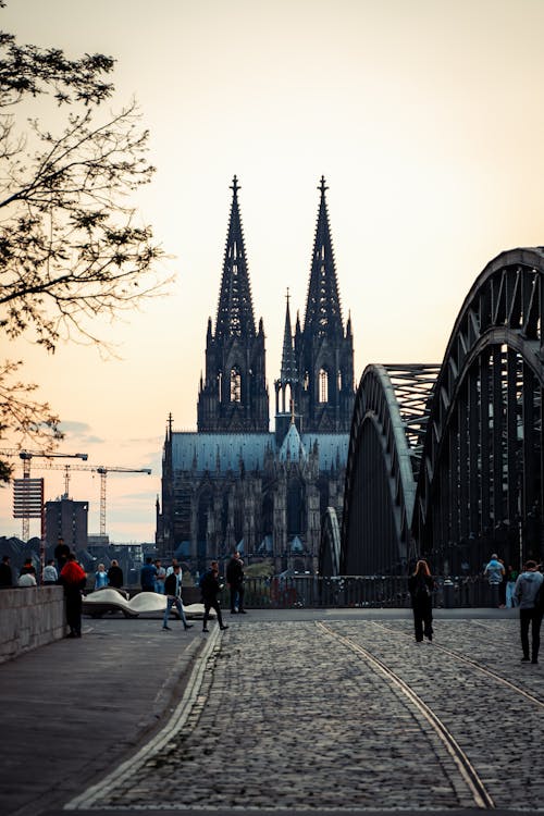 Gothic Cologne Cathedral Seen from Hohenzollern Bridge