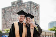 Two Young Men in Graduation Gowns and Caps, Mexico City