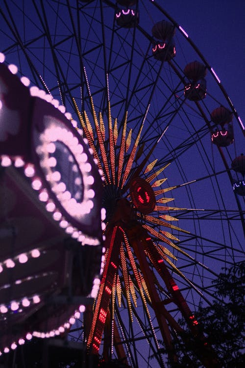 A Ferris Wheel at Night