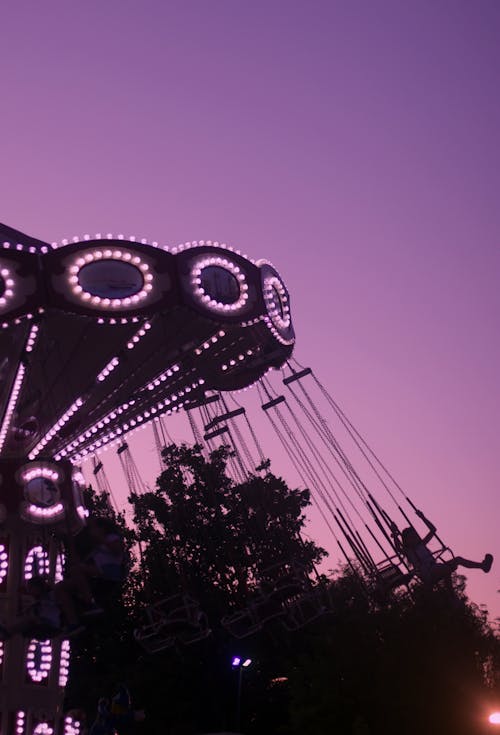Carousel in Funfair in the Evening