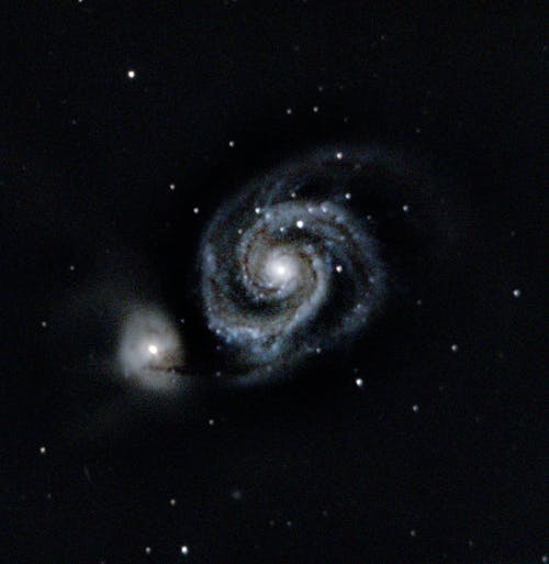 Disc of Whirlpool Galaxy Interacting with Dwarf Galaxy NGC 5195