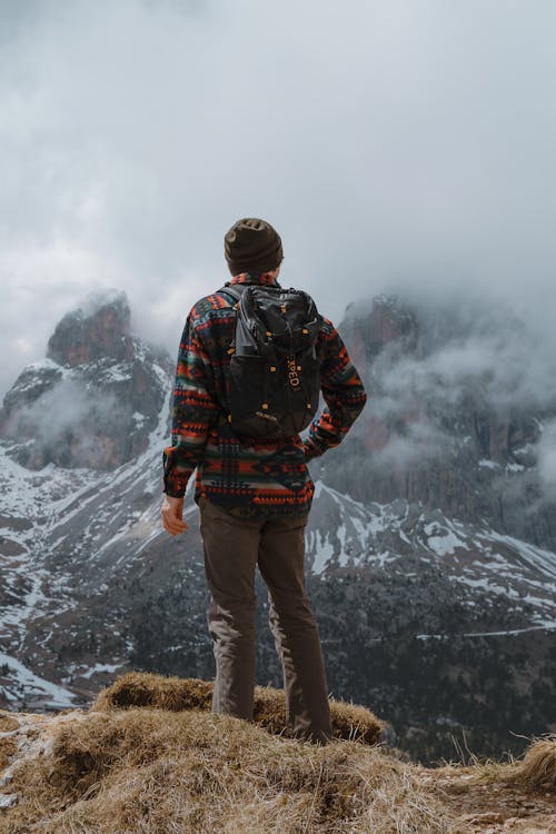 Man Looking at Mountain Valley