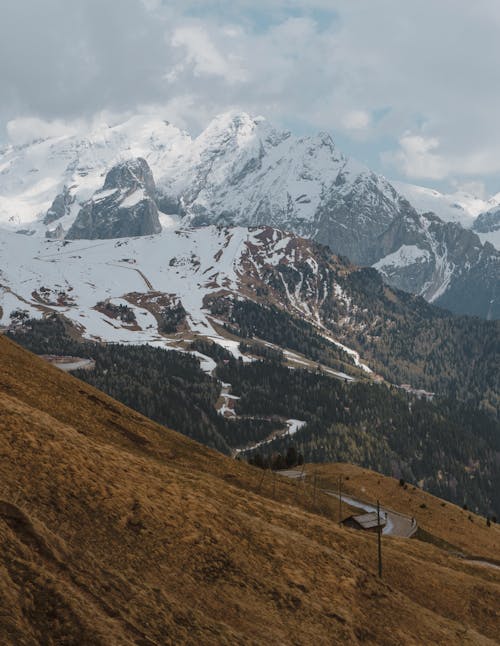 View of Snowcapped Mountains