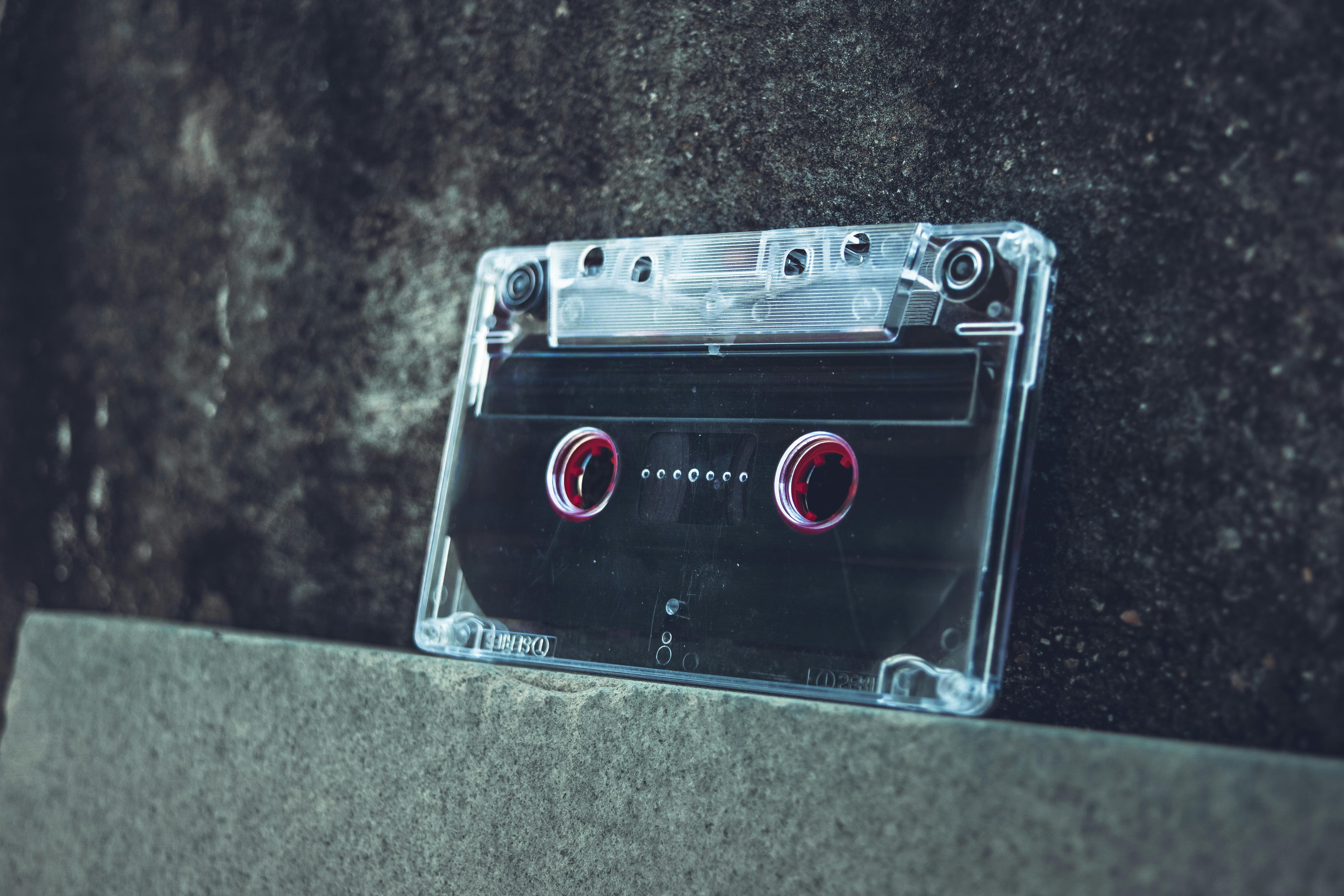 Free stock photo of black, black and white, cassette