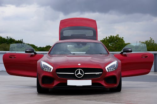 Red Mercedes Benz GTS 