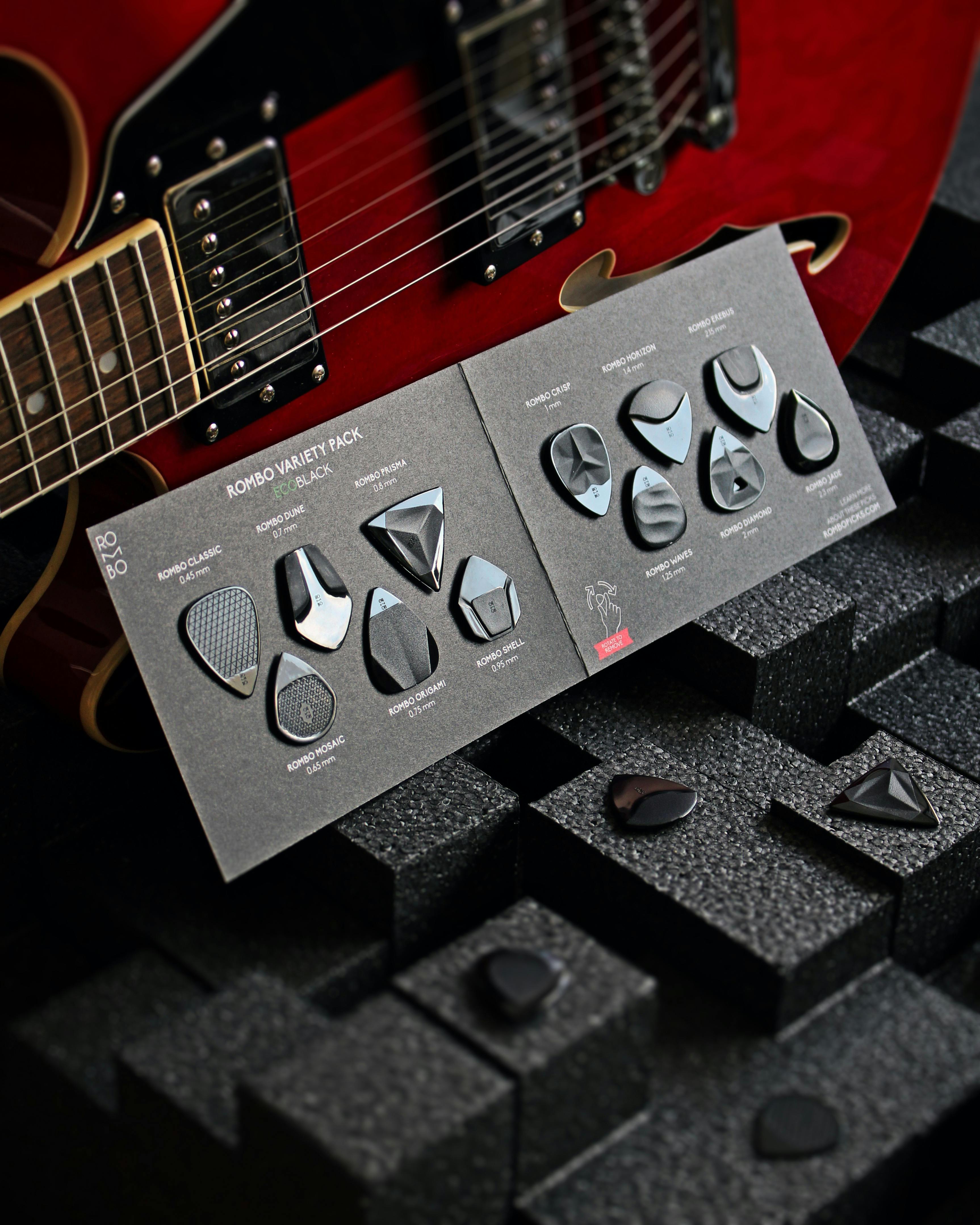 guitar pick variety pack with different thicknesses and shapes · Free